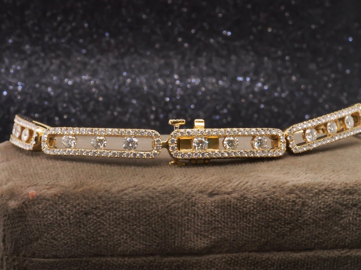 Estate Charles Krypell 18K Yellow Gold Diamond Bracelet - VHK#514c