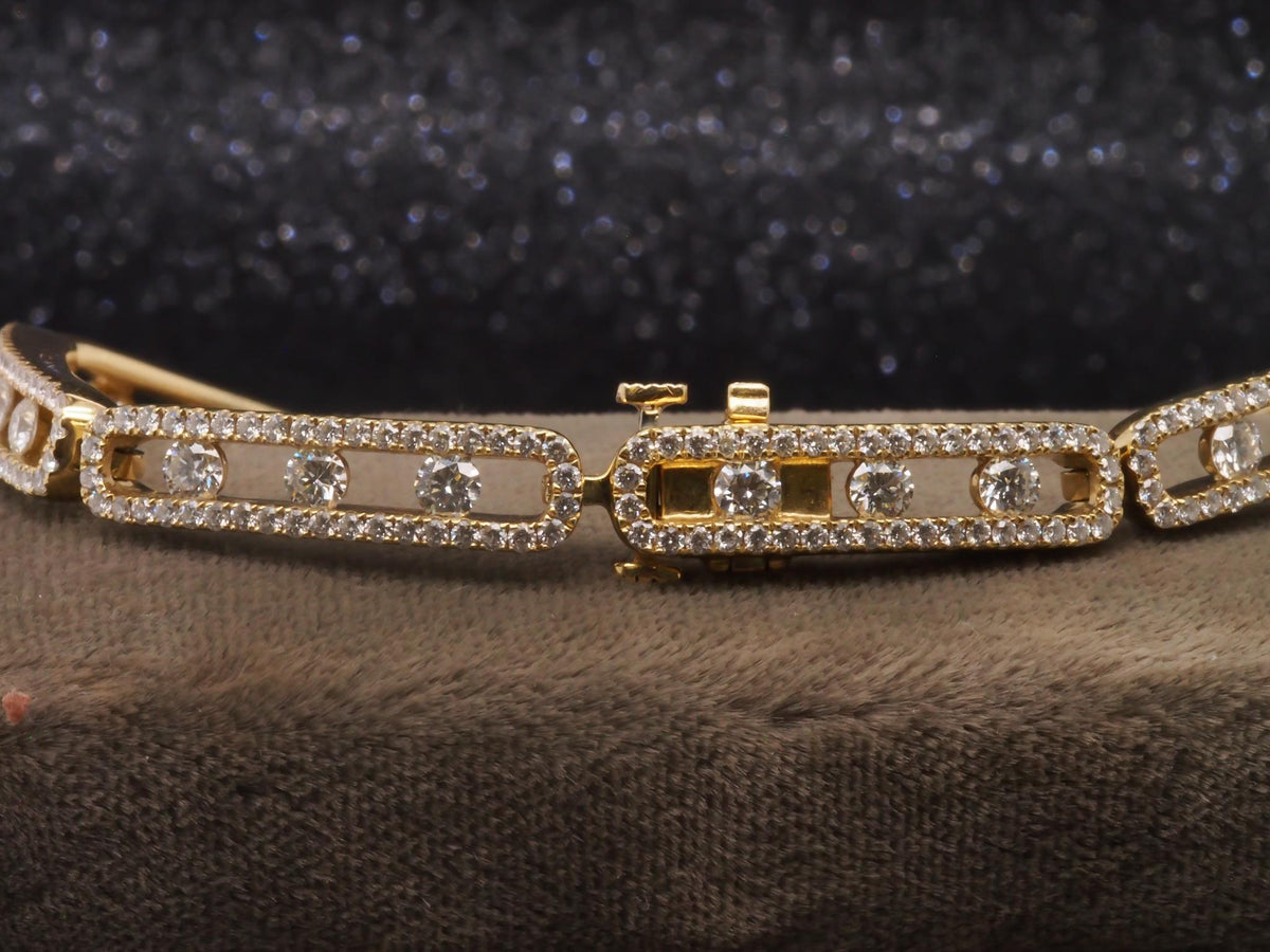 Estate Charles Krypell 18K Yellow Gold Diamond Bracelet - VHK#514c