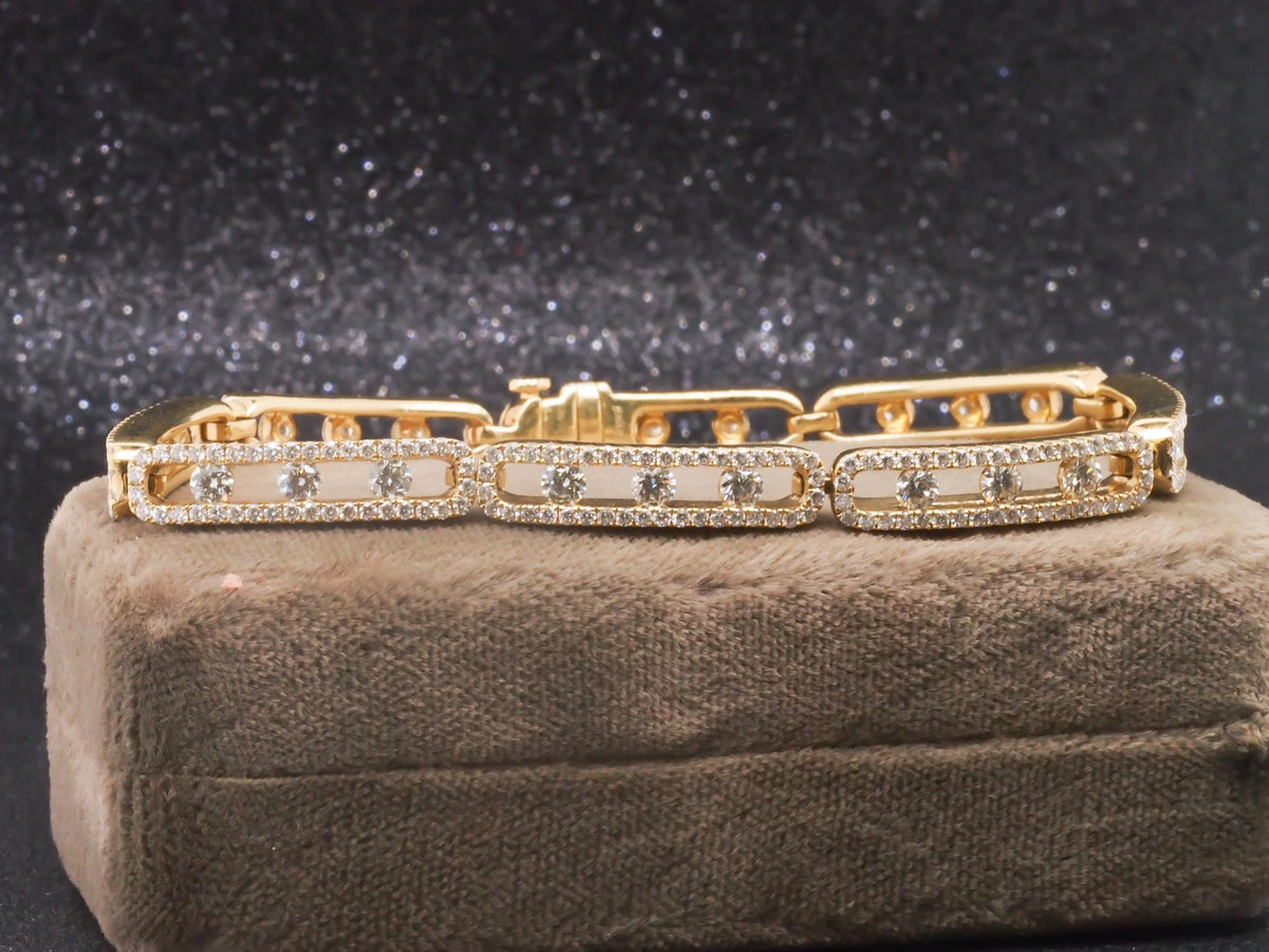 Estate Charles Krypell 18K Yellow Gold Diamond Bracelet - VHK#514c