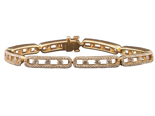 Estate Charles Krypell 18K Yellow Gold Diamond Bracelet - VHK#514c