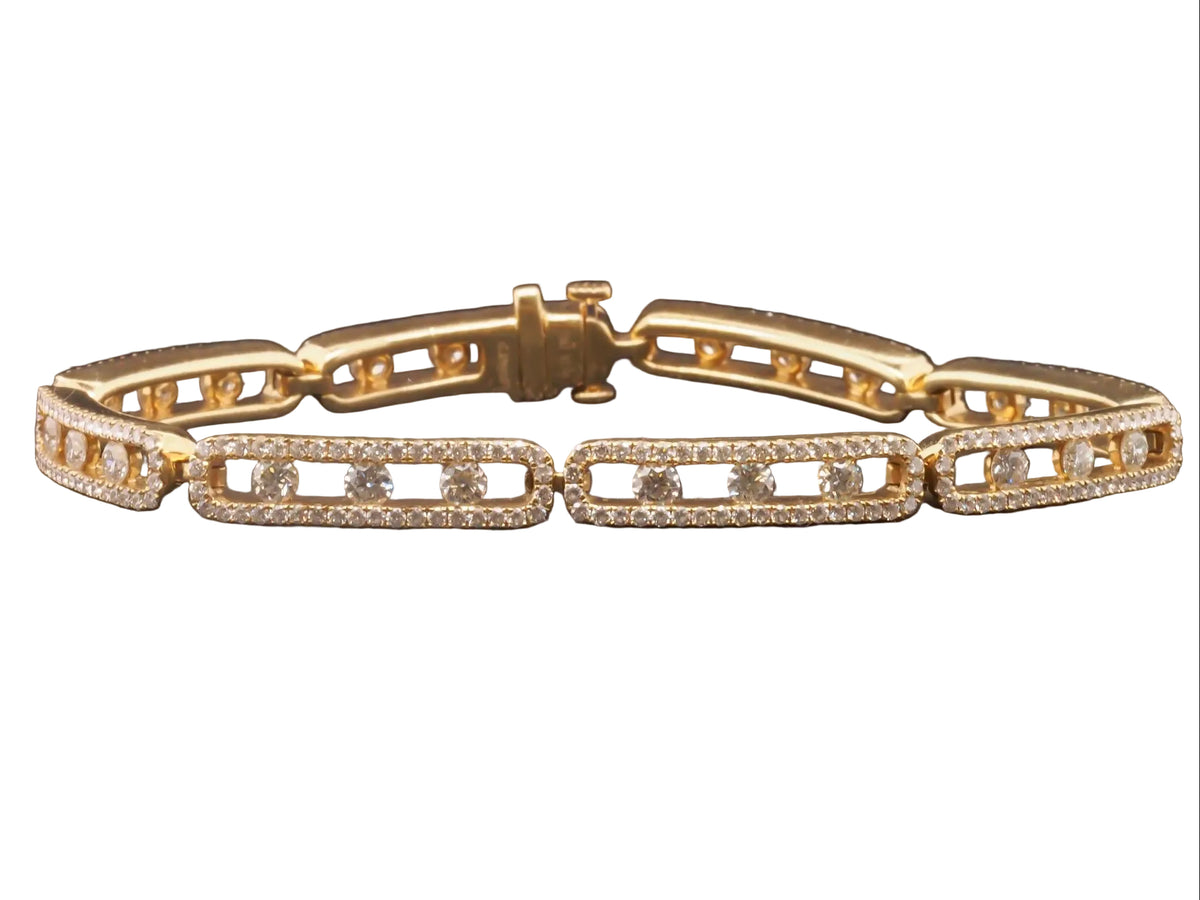 Estate Charles Krypell 18K Yellow Gold Diamond Bracelet - VHK#514c