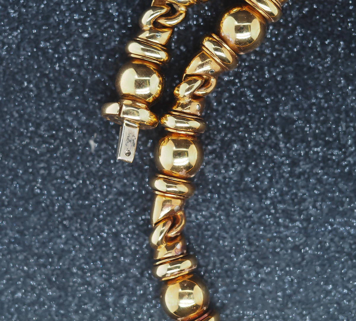Estate Vintage Bulgari 18K Yellow Gold Alternating Link Necklace - VHK#814a