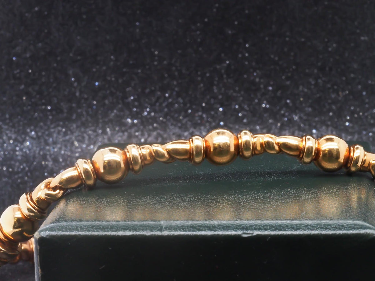 Estate Vintage Bulgari 18K Yellow Gold Alternating Link Necklace - VHK#814a