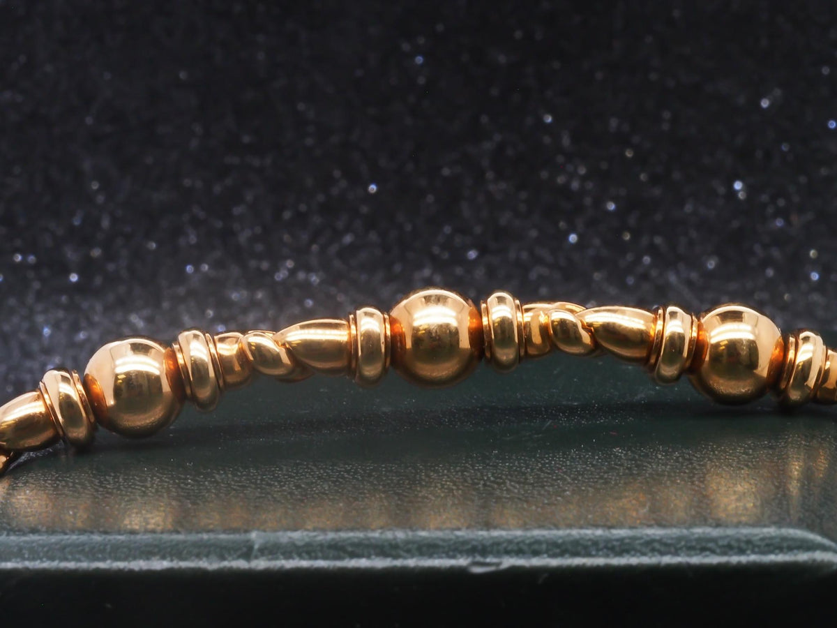 Estate Vintage Bulgari 18K Yellow Gold Alternating Link Necklace - VHK#814a