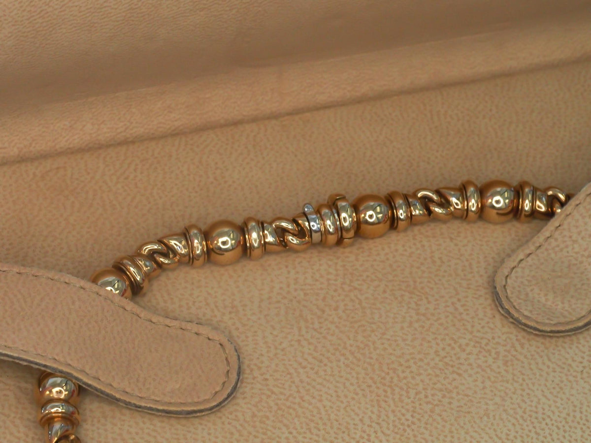 Estate Vintage Bulgari 18K Yellow Gold Alternating Link Necklace - VHK#814a