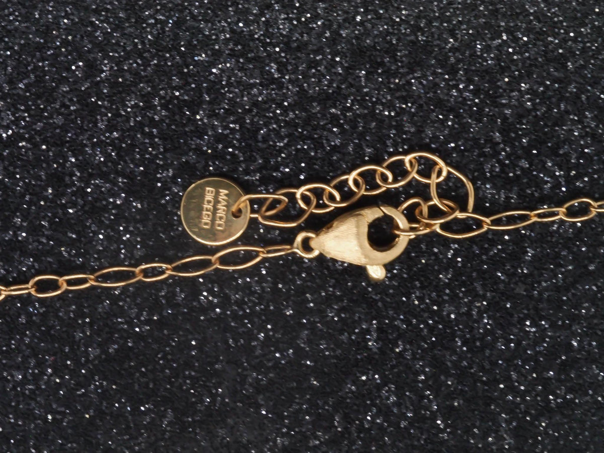 Estate 18K Yellow Gold Marco Bicego Mother of Pearl and Diamond LUNARIA Necklace