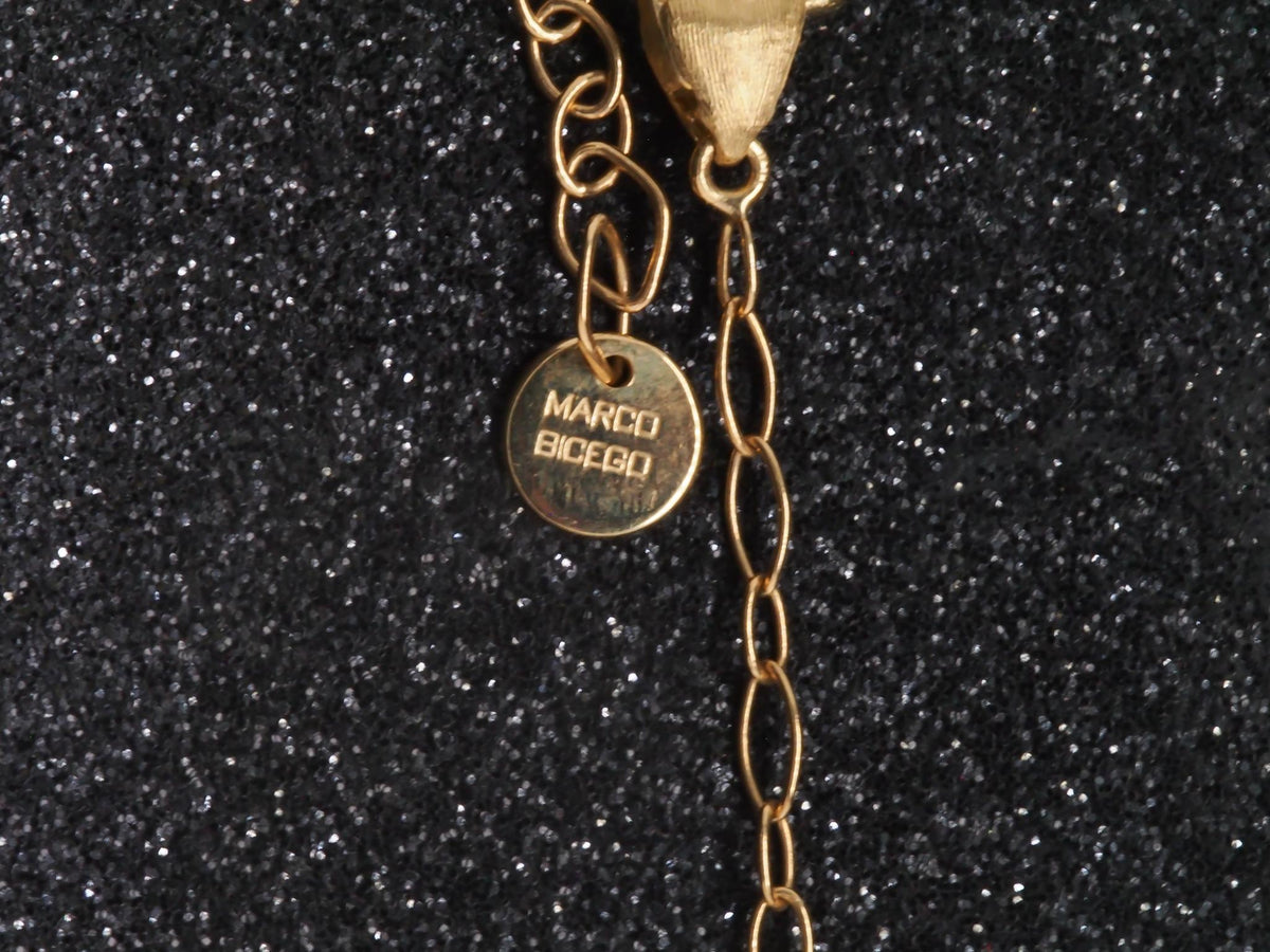 Estate 18K Yellow Gold Marco Bicego Mother of Pearl and Diamond LUNARIA Necklace