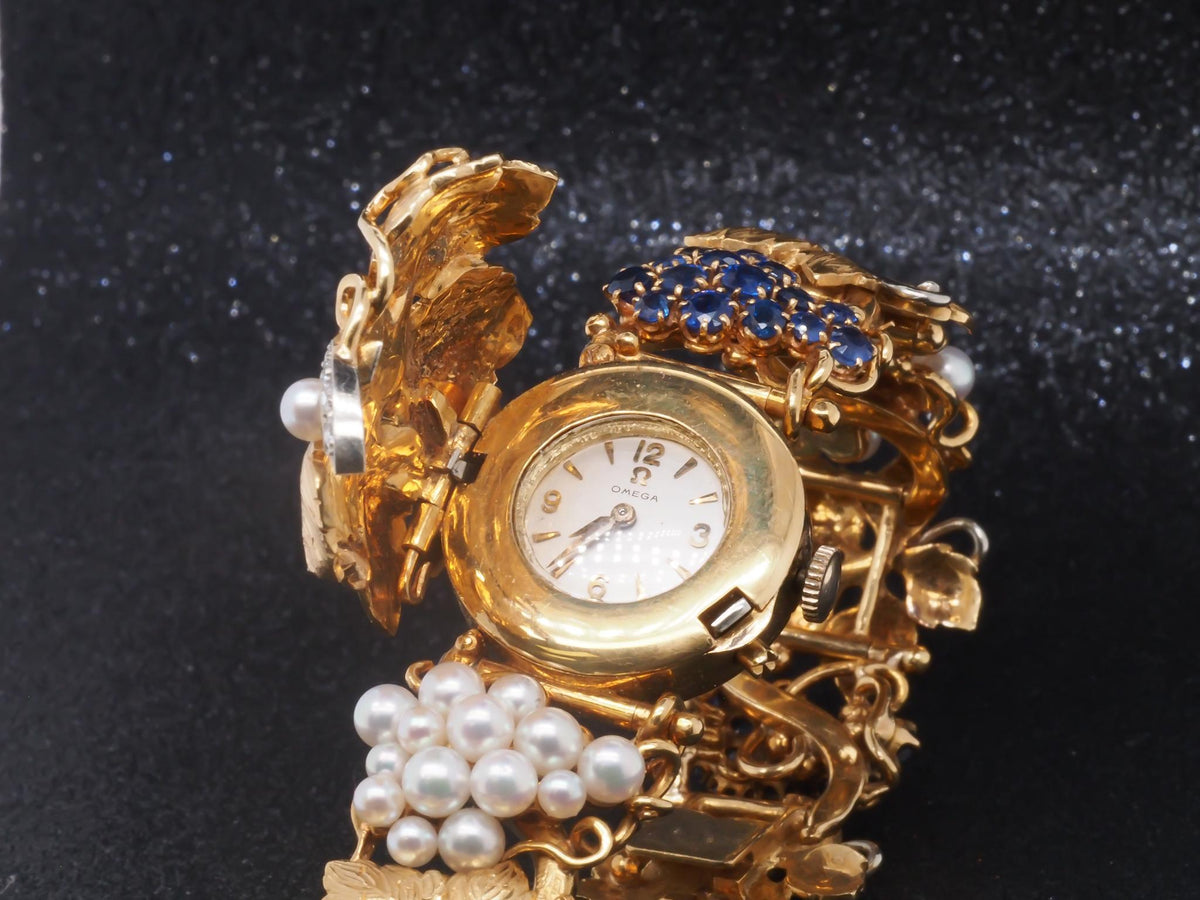 Estate Vintage 18K Yellow Gold PEEK A BOO watch by OMEGA - VHK#344a