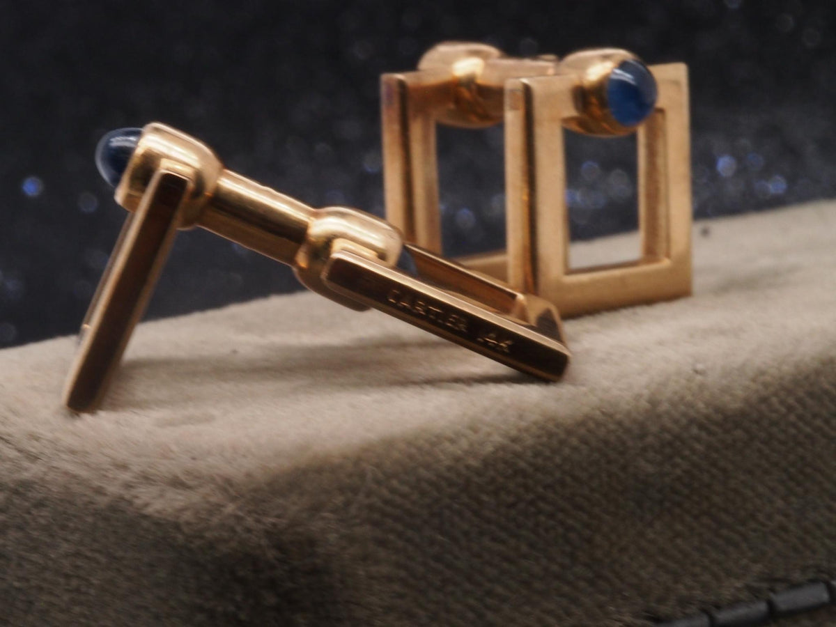 Estate 1930s 14K Yellow Gold CARTIER Cufflinks with Sapphires - VHK#716a