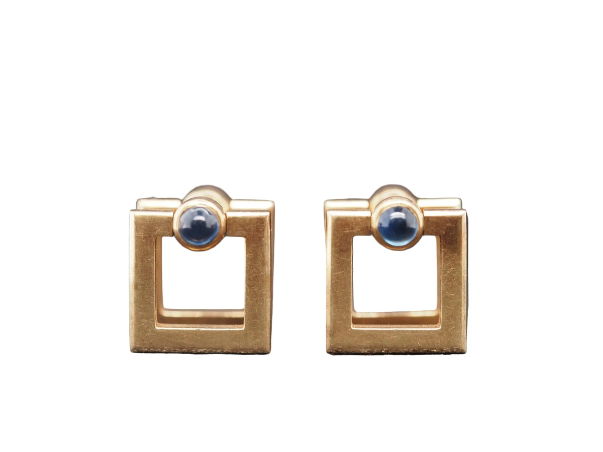 Estate 1930s 14K Yellow Gold CARTIER Cufflinks with Sapphires - VHK#716a