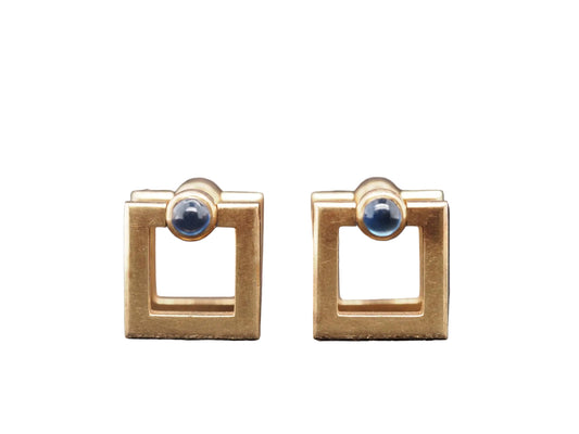 Estate 1930s 14K Yellow Gold CARTIER Cufflinks with Sapphires - VHK#716a