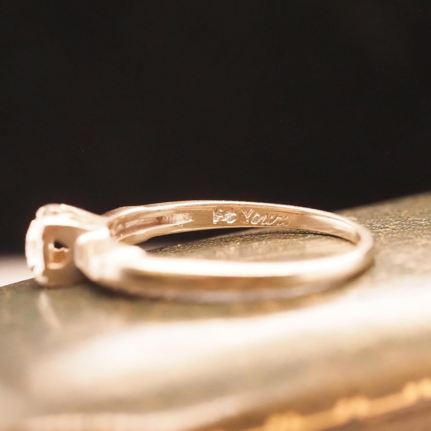 Circa 1940s 14K White Gold .15ct Diamond Engagement Ring - VHK#703