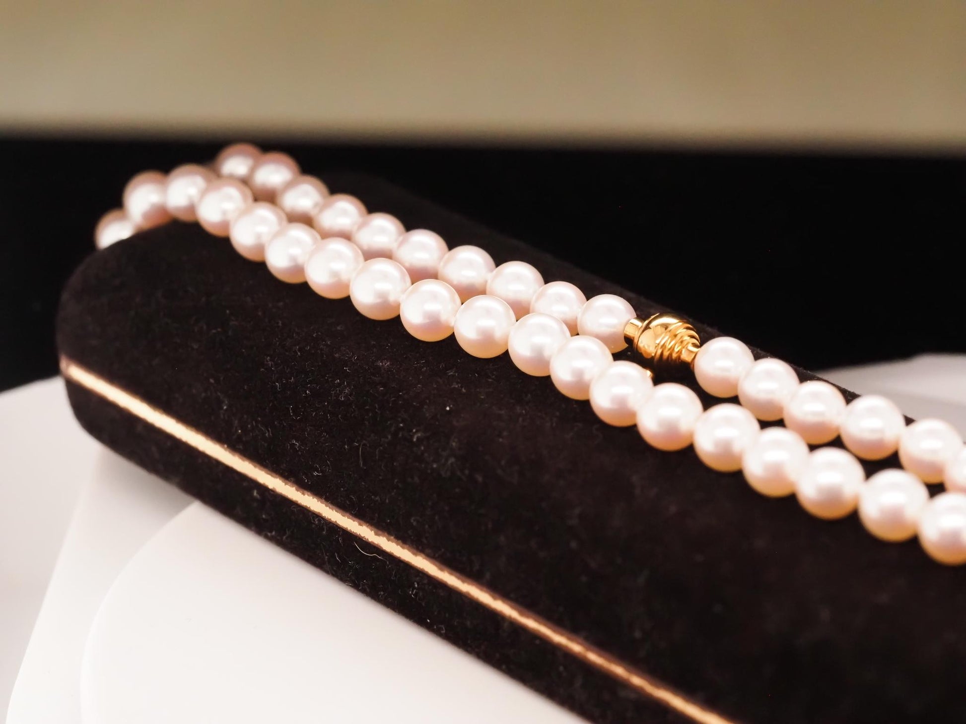 18K Yellow Gold and Diamond Regal Elegance 7.4mm Pearl Necklace - VHK#704