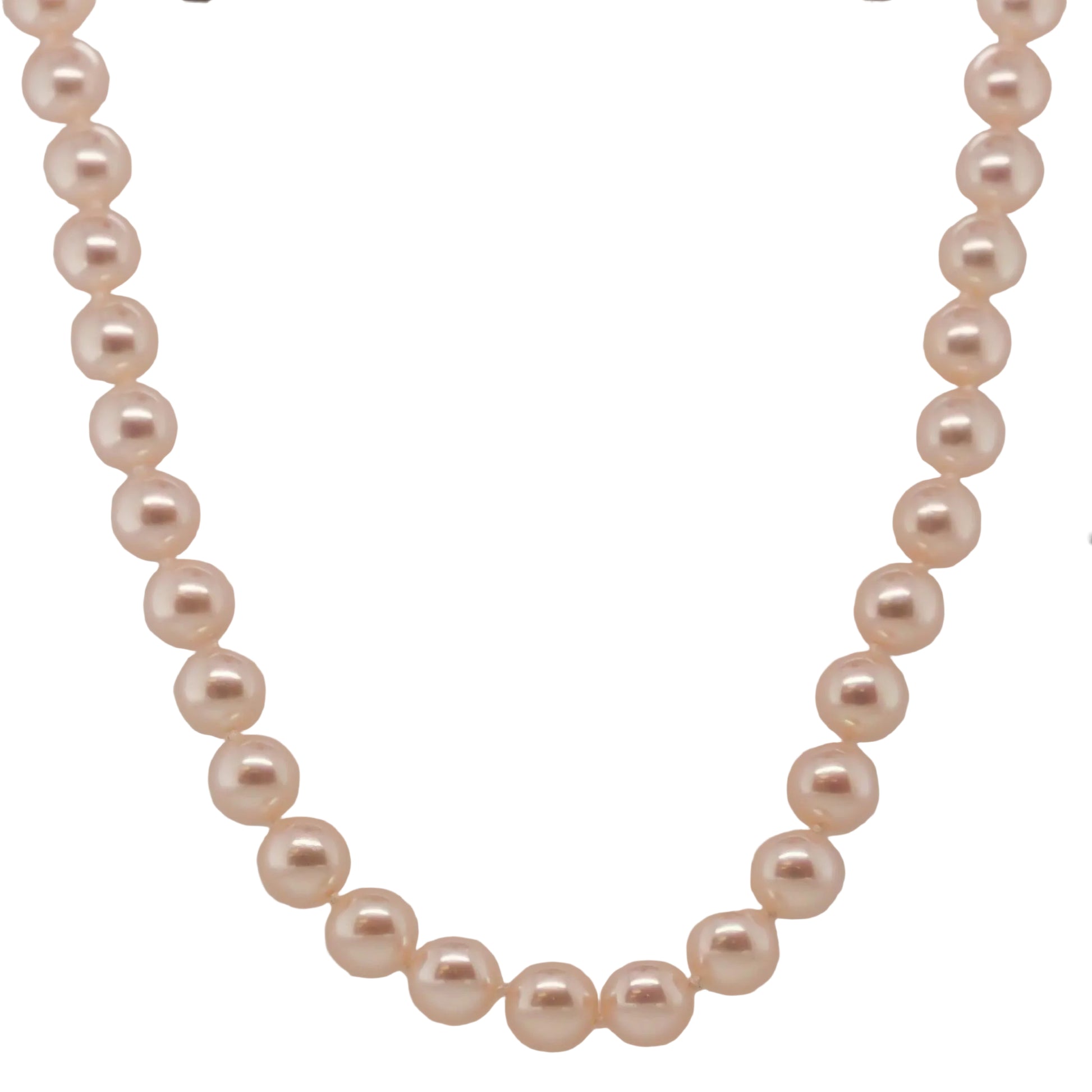 18K Yellow Gold and Diamond Regal Elegance 7.4mm Pearl Necklace - VHK#704