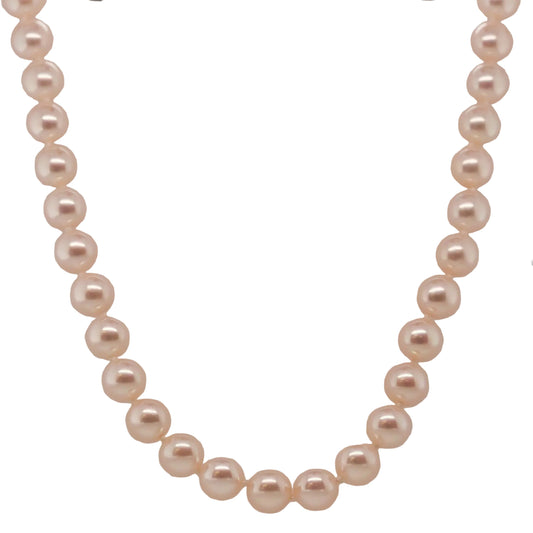 18K Yellow Gold and Diamond Regal Elegance 7.4mm Pearl Necklace - VHK#704