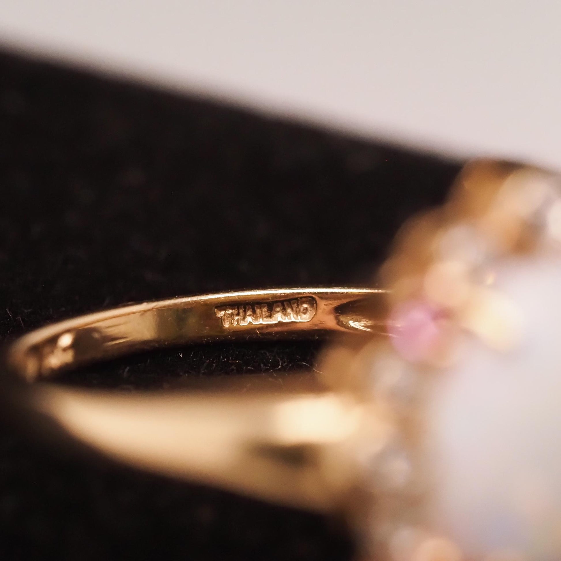 14K Yellow Gold Ruby, Opal and Diamond Ring - VHK#716
