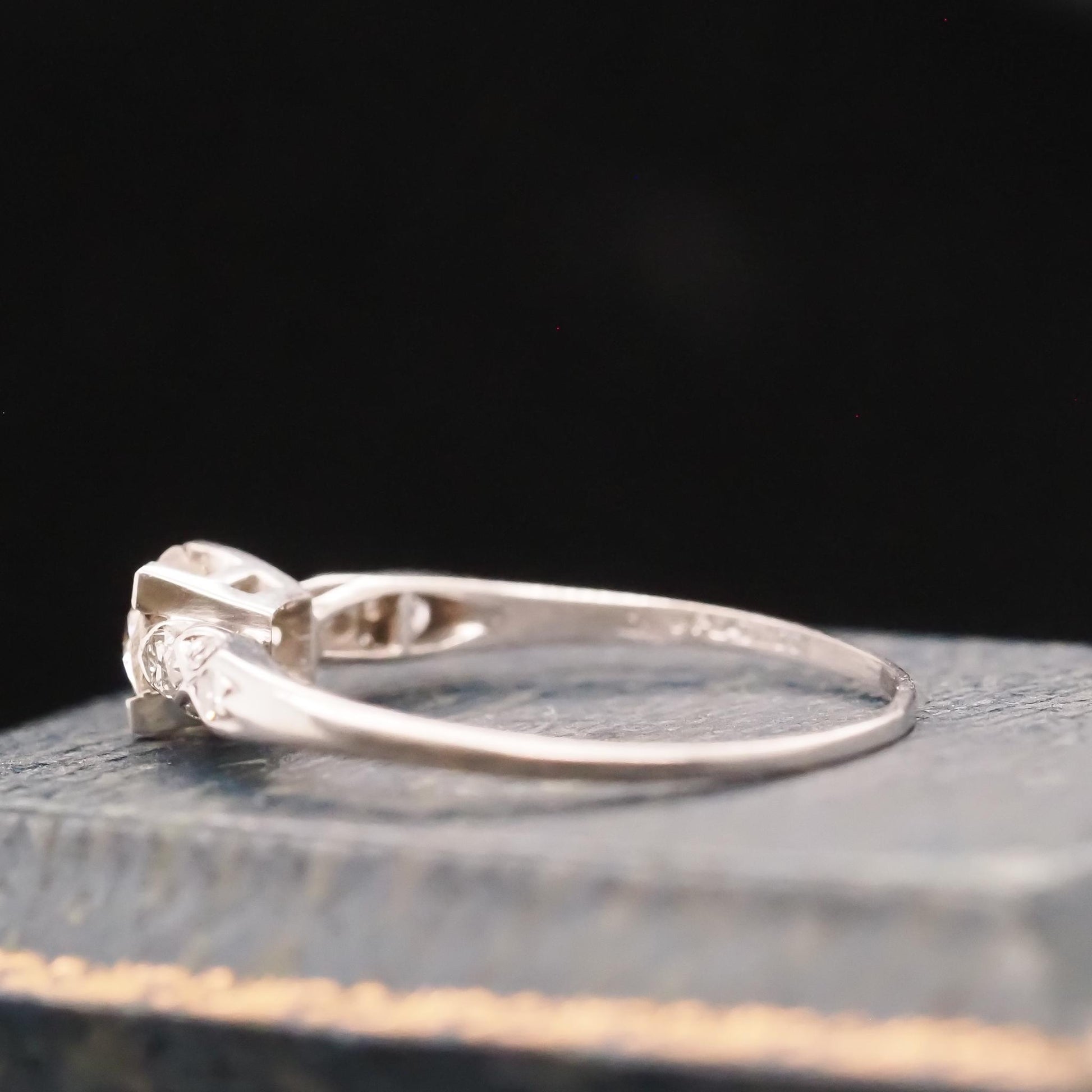 Circa 1920s Platinum Art Deco .60ct Old European Engagement Ring - VHK#723
