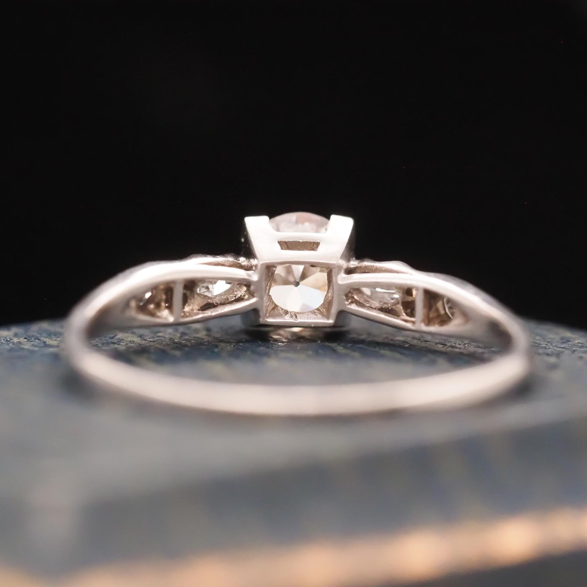 Circa 1920s Platinum Art Deco .60ct Old European Engagement Ring - VHK#723