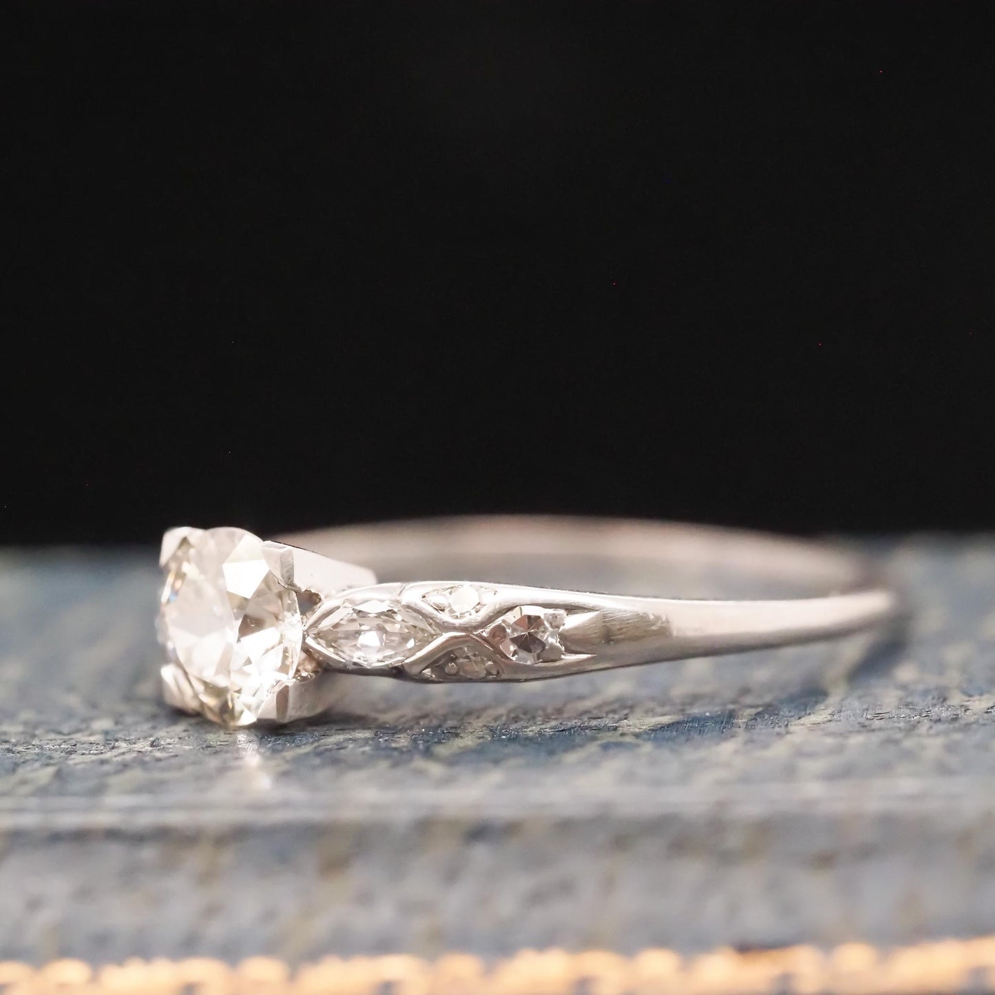 Circa 1920s Platinum Art Deco .60ct Old European Engagement Ring - VHK#723