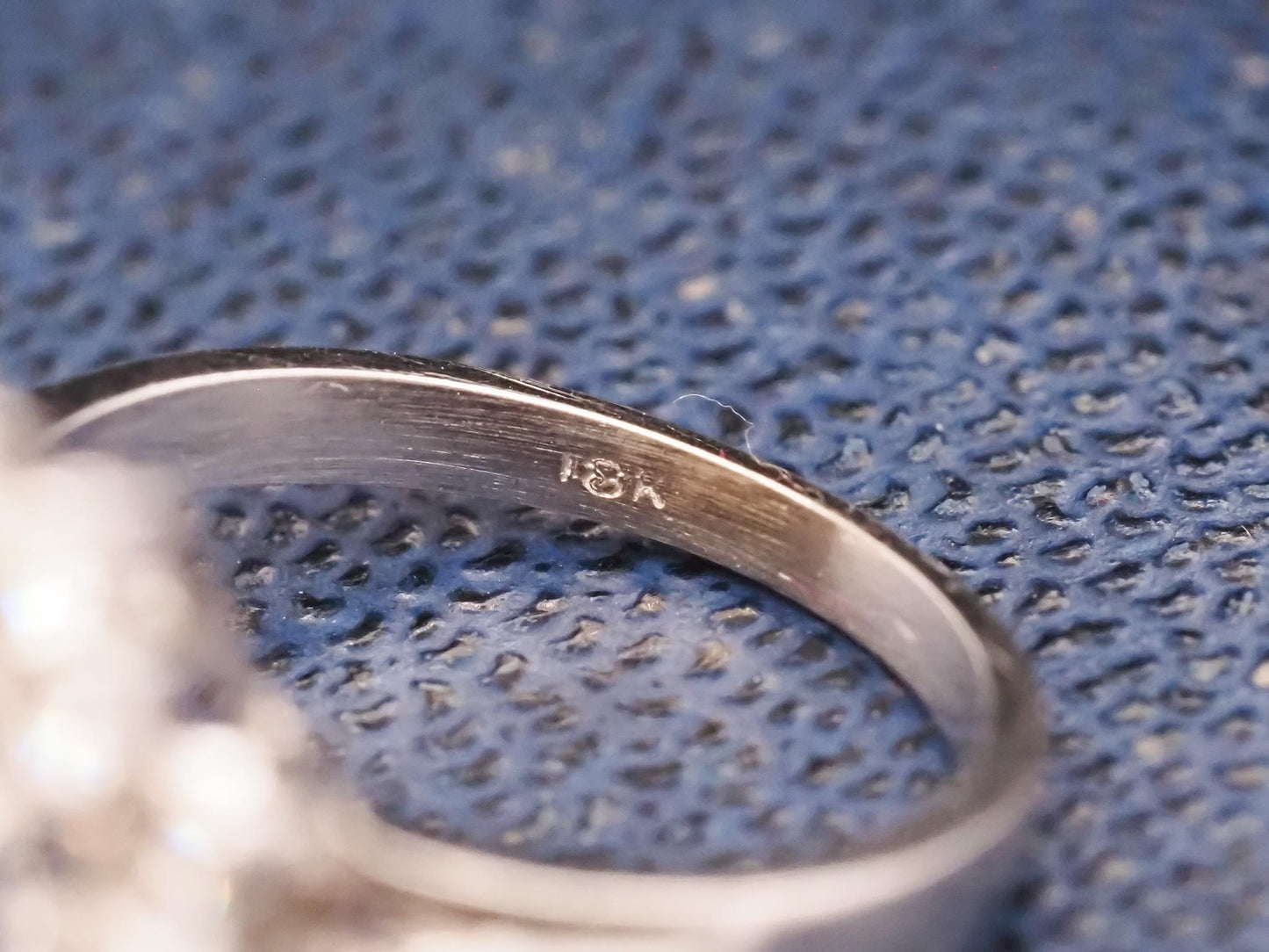 18K White Gold Blue Topaz Diamond Halo Cocktail Ring - VHK#728