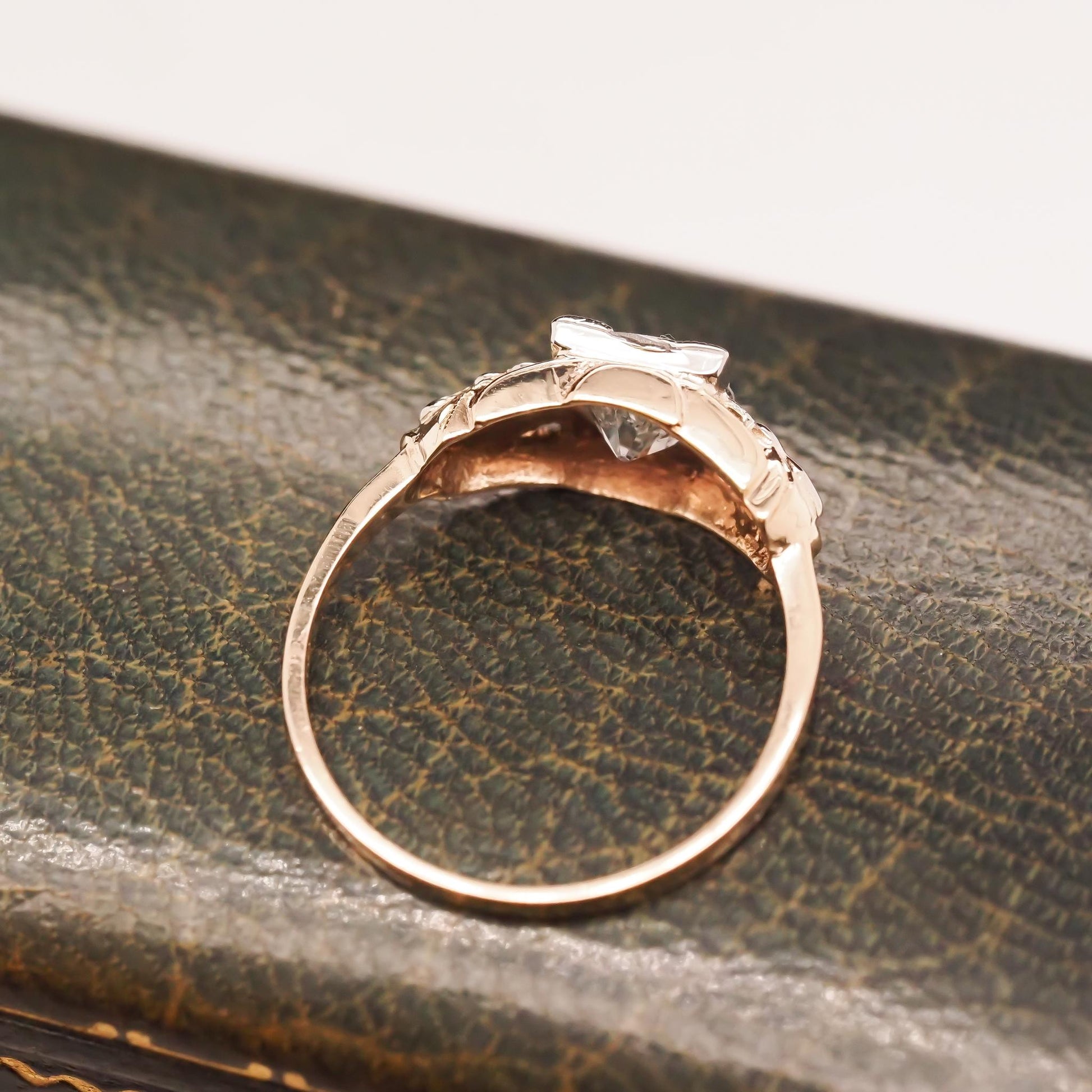 Circa 1900 14K Yellow Gold Edwardian 1.08ct Old European Diamond Engagement Ring