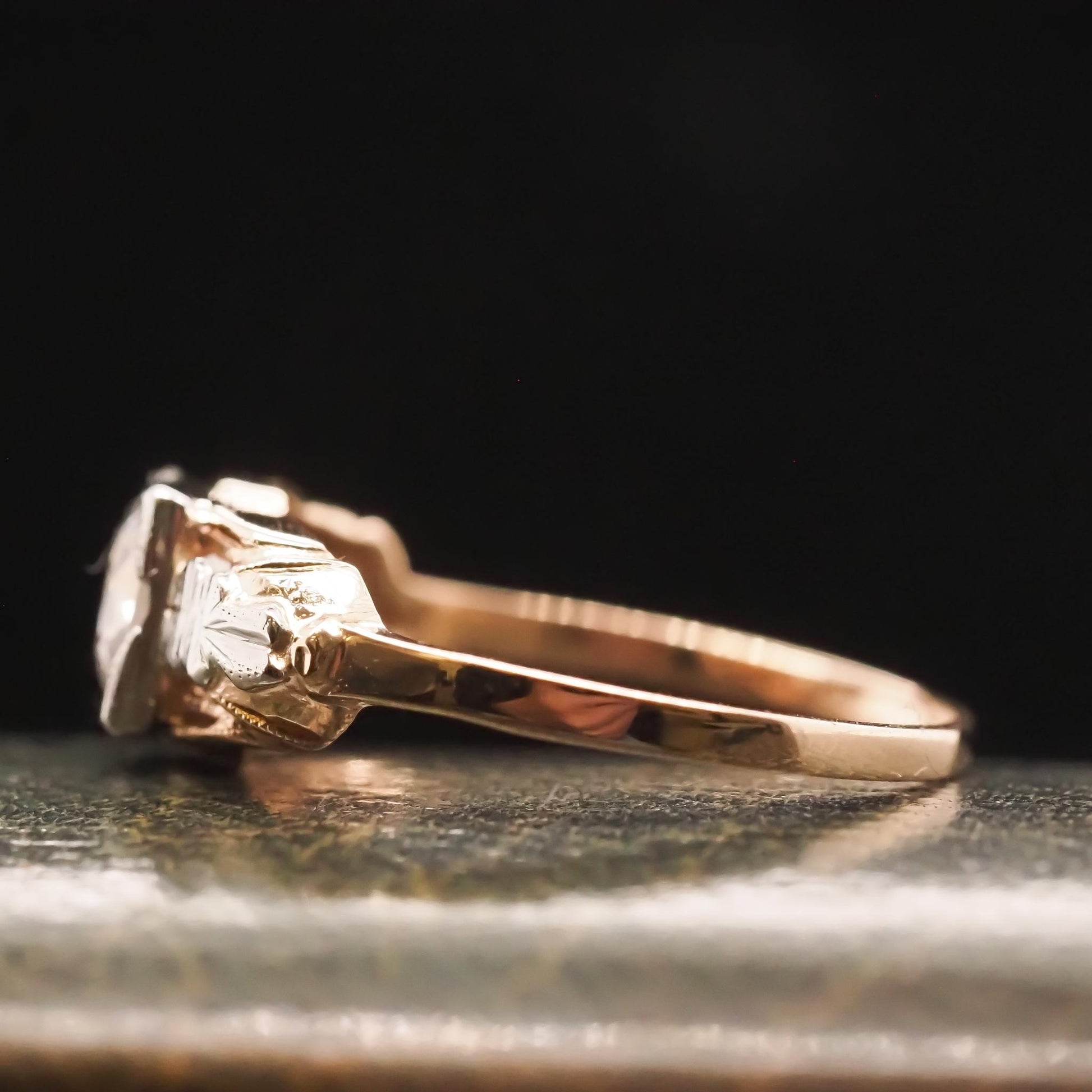 Circa 1900 14K Yellow Gold Edwardian 1.08ct Old European Diamond Engagement Ring