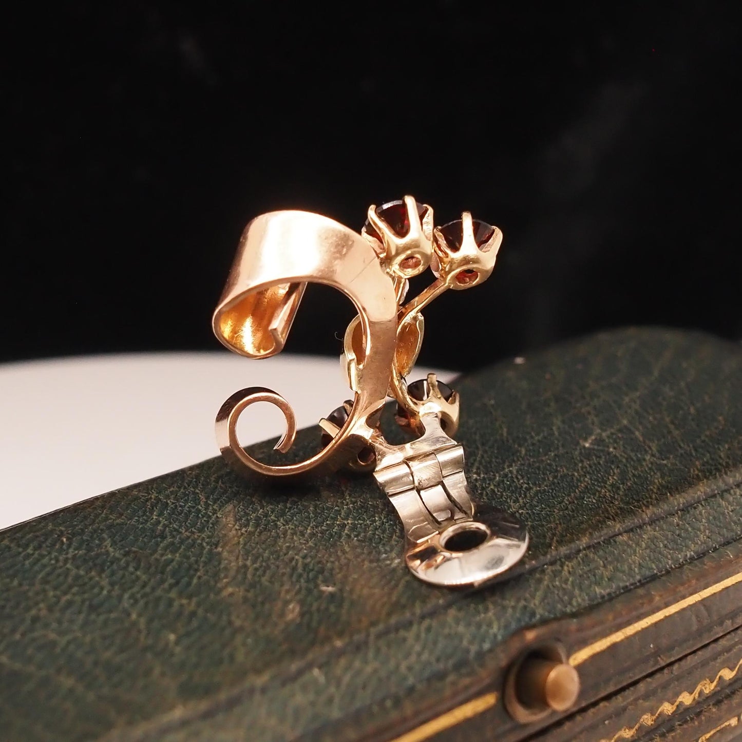 Retro 1960s Tri Tone Gold Diamond and Citrine Earrings - VHK#735
