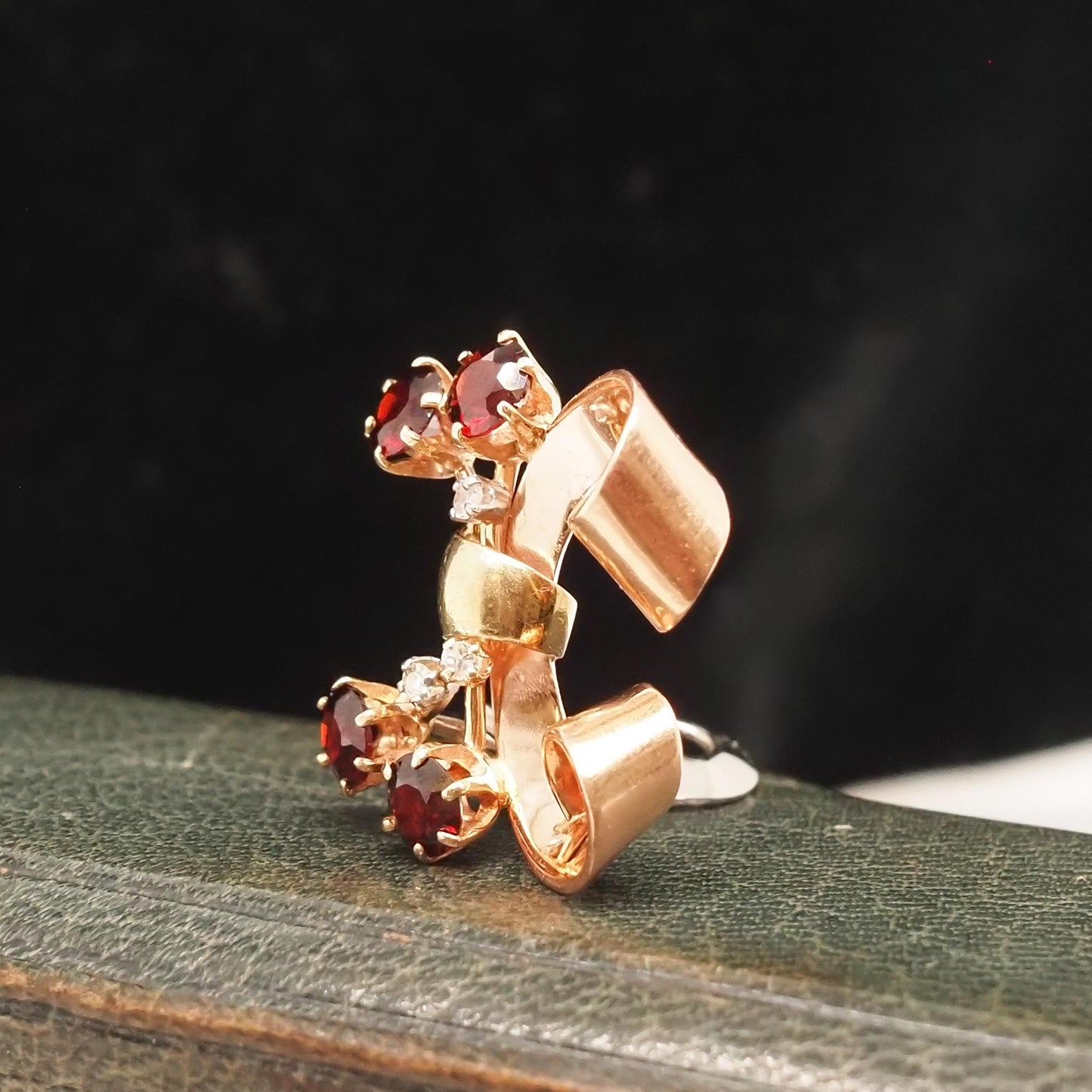 Retro 1960s Tri Tone Gold Diamond and Citrine Earrings - VHK#735