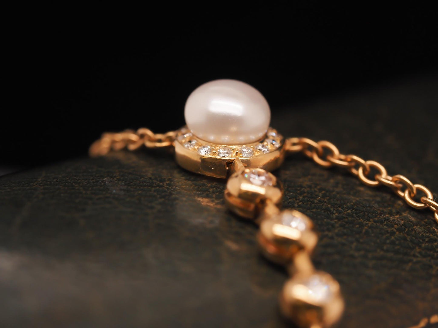 18K Yellow Gold Diamond, Pearl and Turquoise Drop Pendant - VHK#739