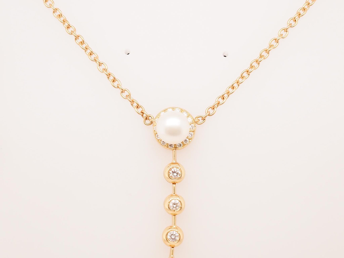 18K Yellow Gold Diamond, Pearl and Turquoise Drop Pendant - VHK#739