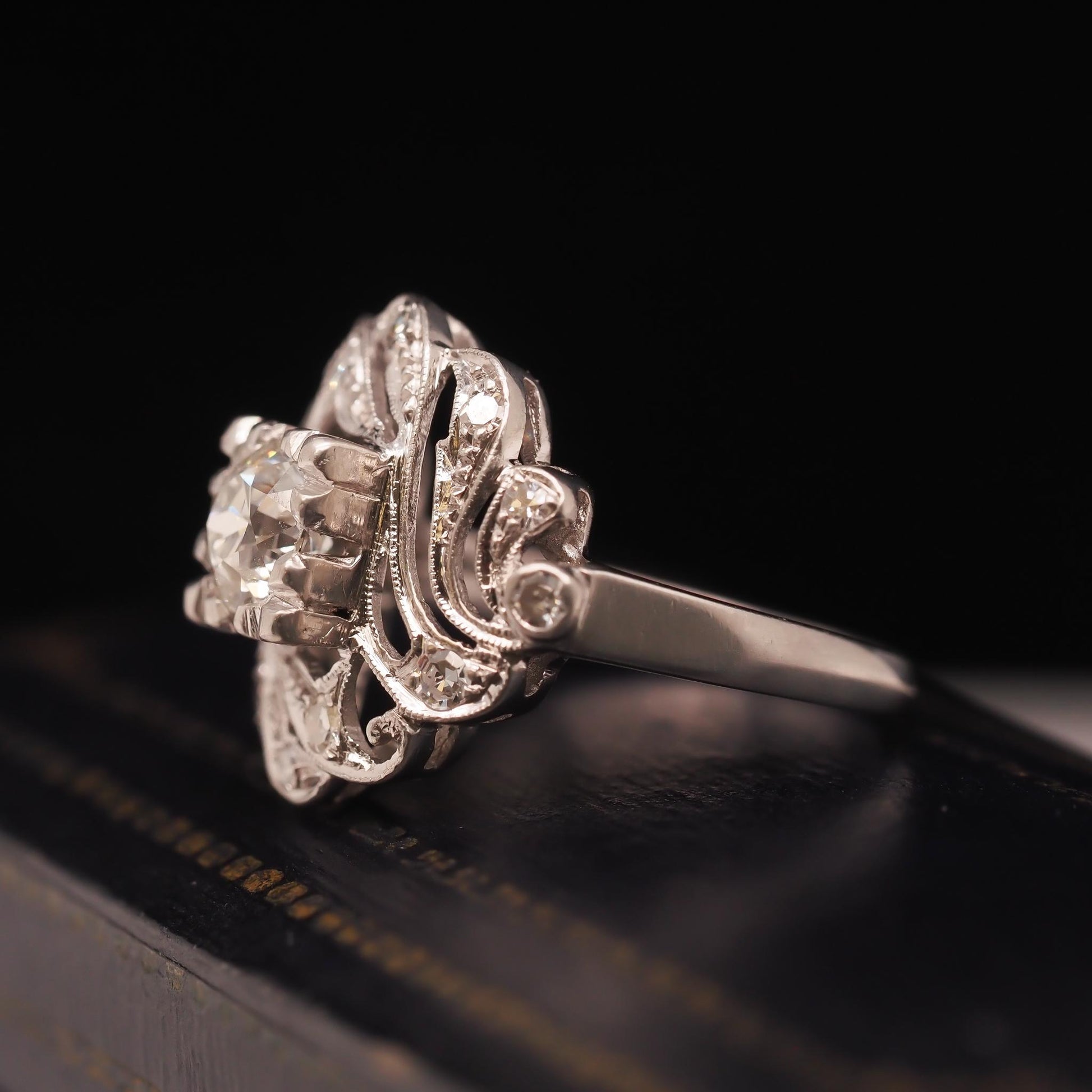 Circa 1920s Platinum .50ct Old European Diamond Engagement Ring - VHK#733