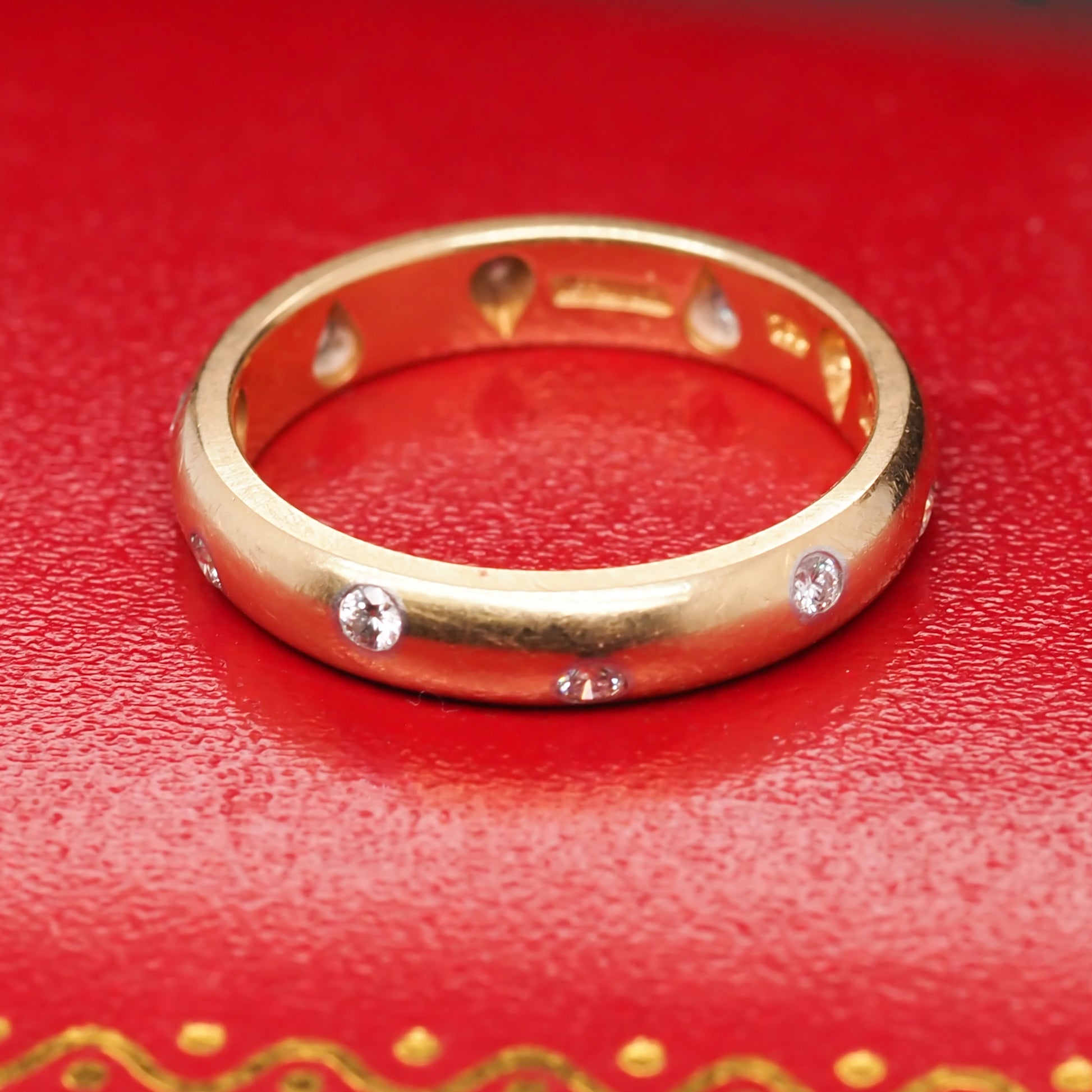 Tiffany Etoile Wedding Band Vintage 18K Yellow Gold Tiffany ETOILE