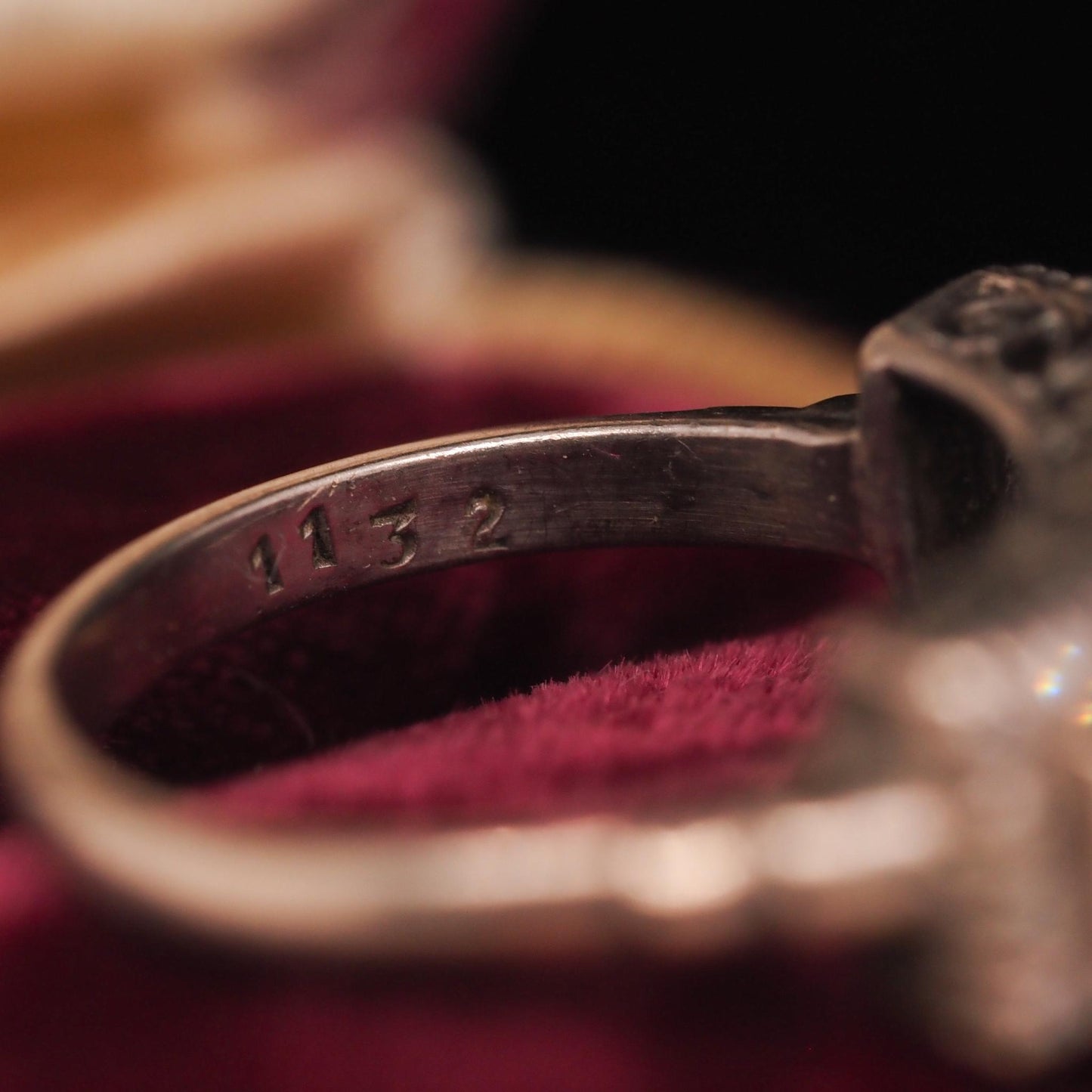 Vintage 18K White Gold Ruby and Diamond Wedding Band - VHK#500a