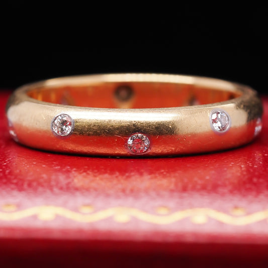 Vintage 18K Yellow Gold Tiffany & Co. ETOILE Diamond Wedding Band