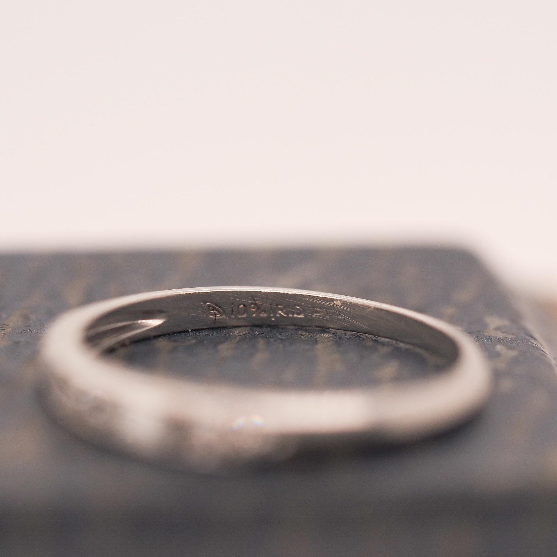 Circa 1930s Platinum Art Deco Engagement Ring and Wedding Band Set