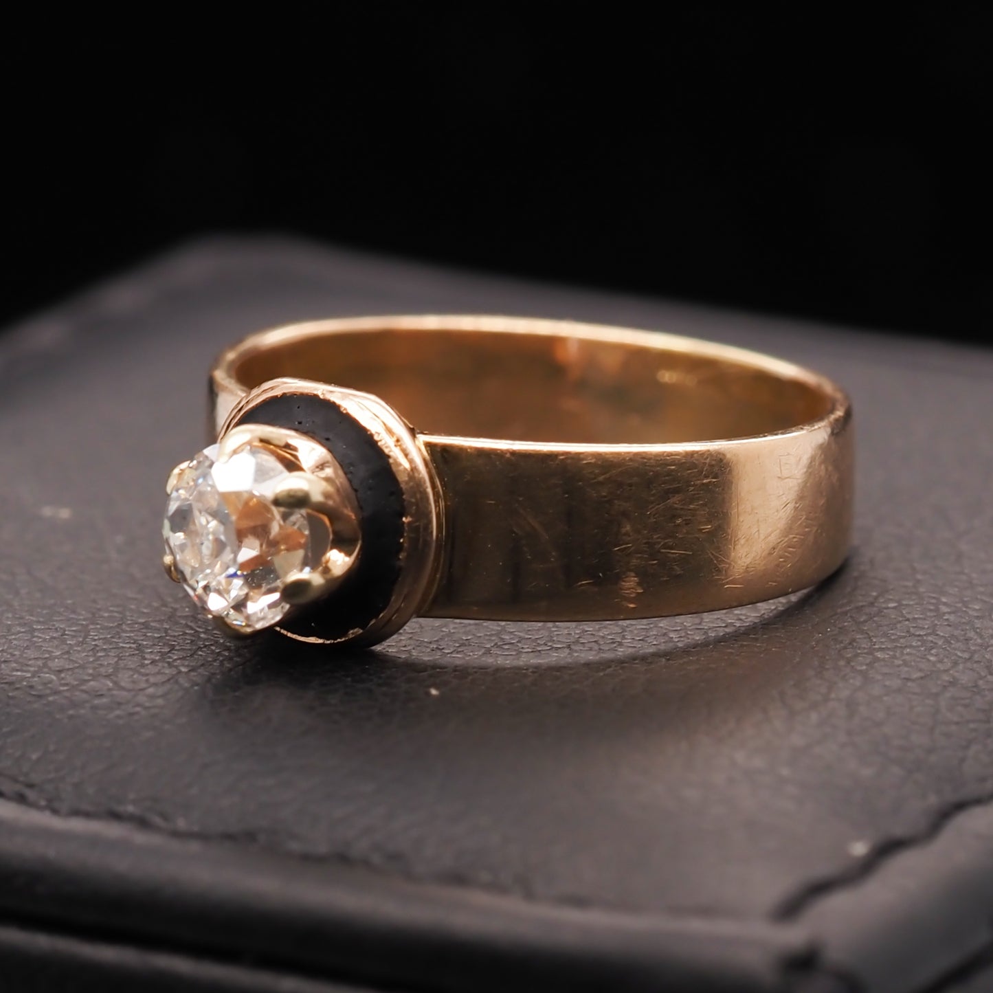 14K Yellow Gold Victorian .55ct Old Miner Cut Diamond Engagement Ring