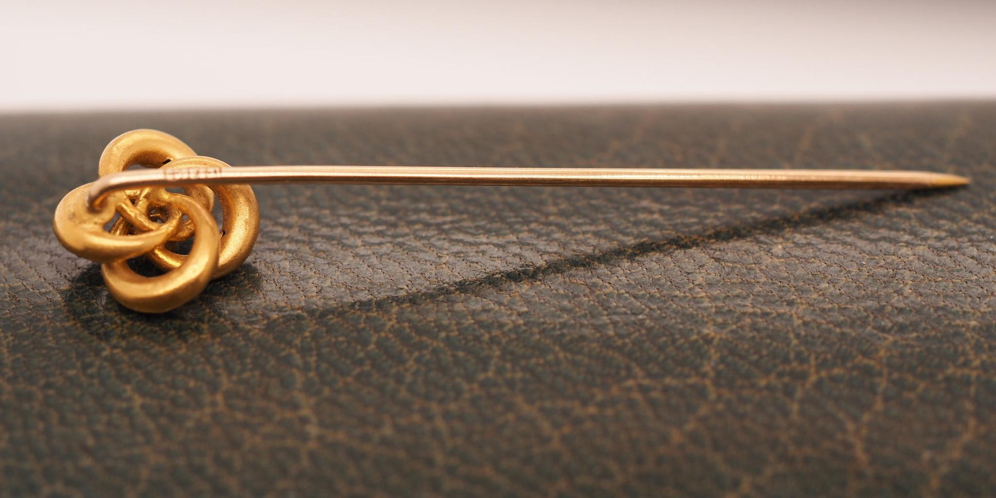 Circa 1900s 14K Yellow Gold Enamel and Diamond Stick Pin - VHK#746