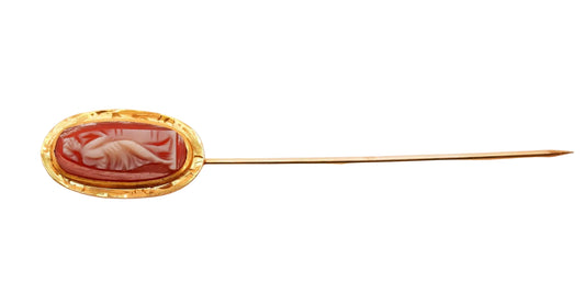 14K Yellow Gold Cameo Stick Pin - VHK#751