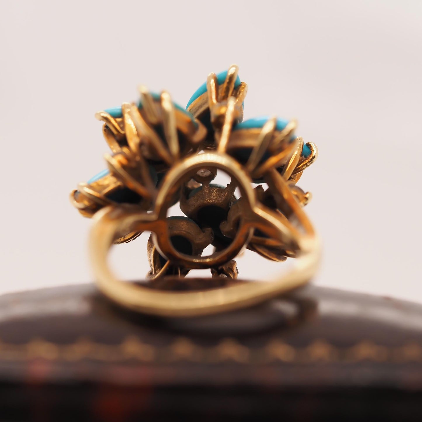 18K Yellow Gold Kurt Wayne Turquoise and Diamond Ring - VHK#673a