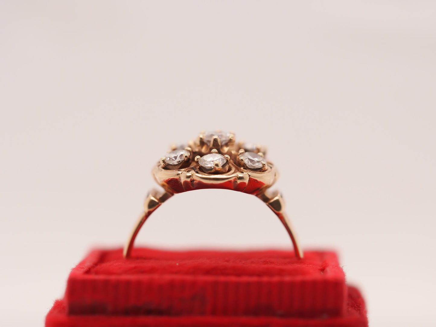 Circa 1950s 14K Yellow Gold Diamond and Enamel Ring - VHK#753