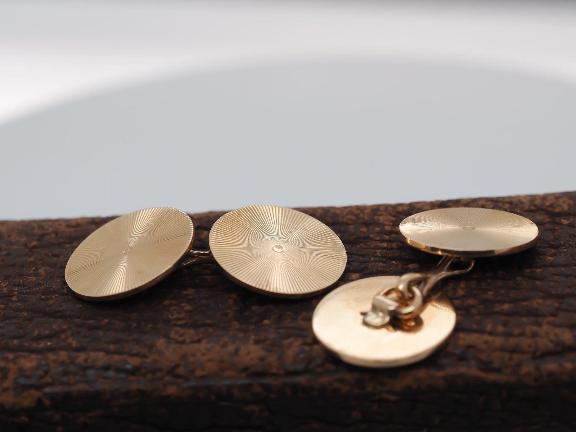 Circa 1950s Tiffany & Co. 14K Yellow Gold Disc Cufflinks