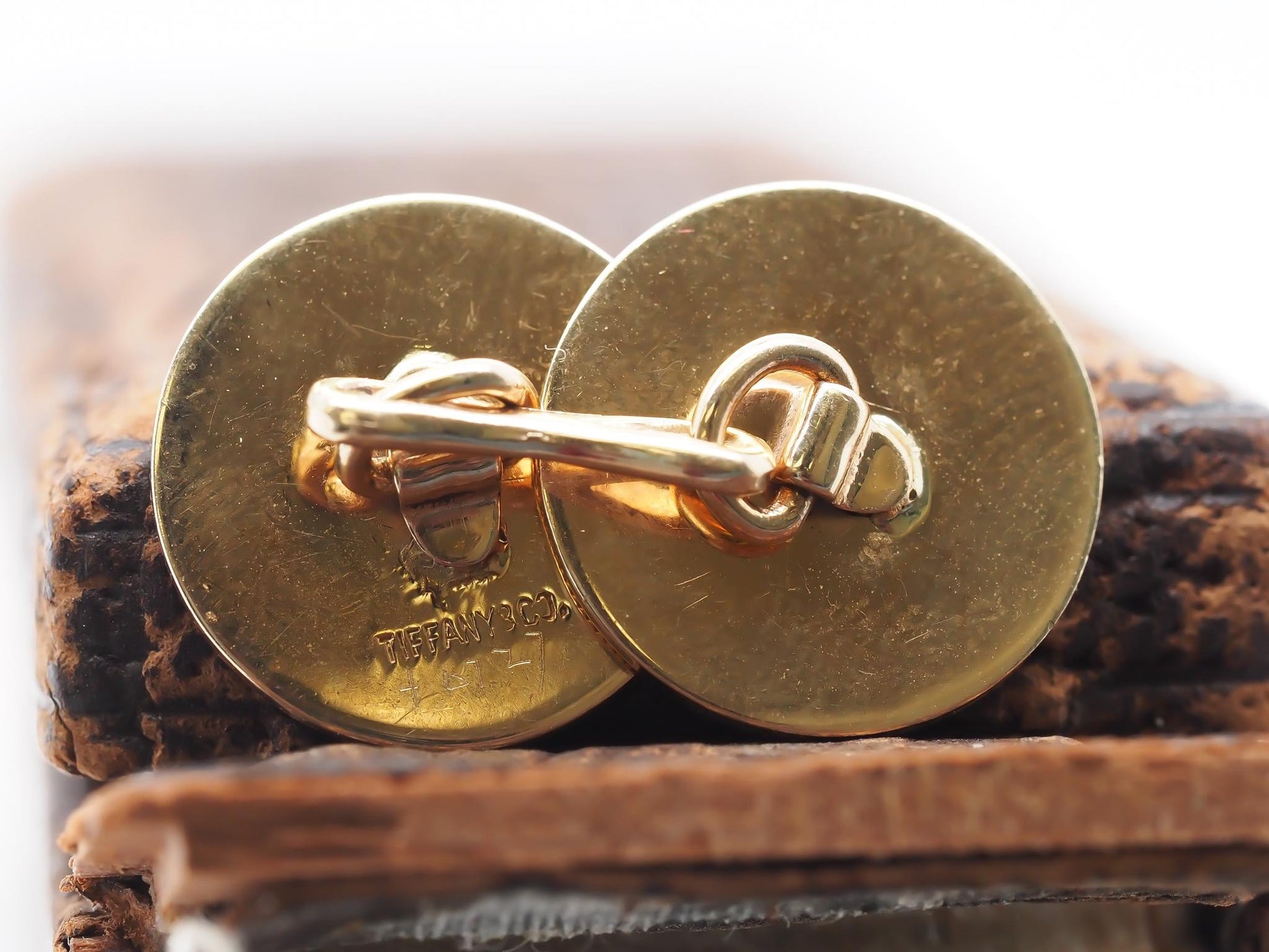 Circa 1950s Tiffany & Co. 14K Yellow Gold Disc Cufflinks
