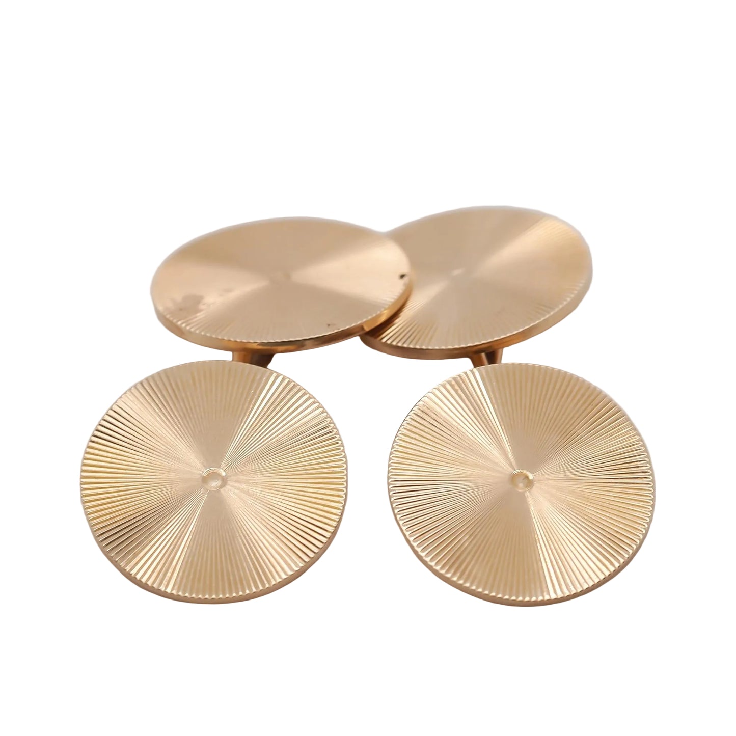Circa 1950s Tiffany & Co. 14K Yellow Gold Disc Cufflinks