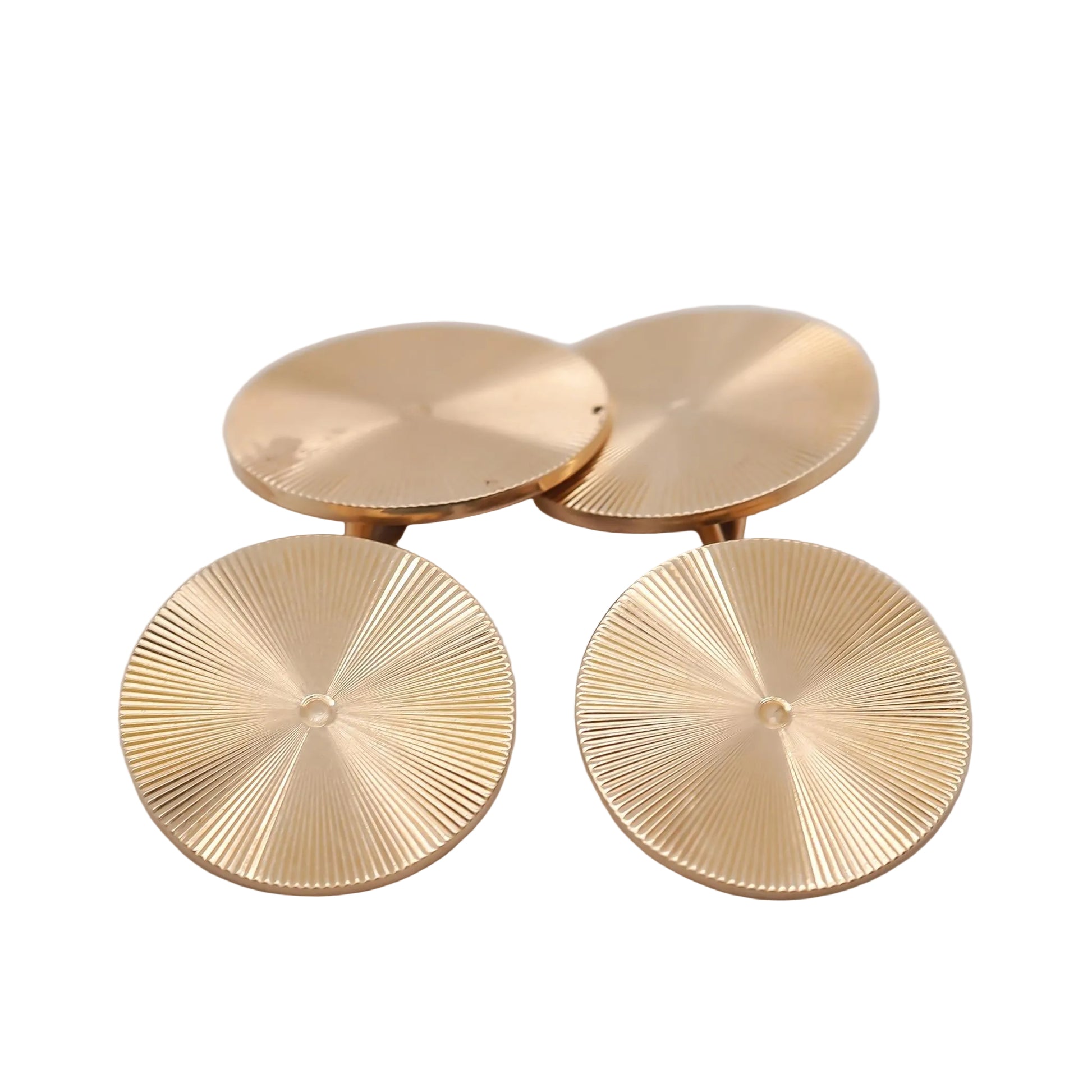 Circa 1950s Tiffany & Co. 14K Yellow Gold Disc Cufflinks