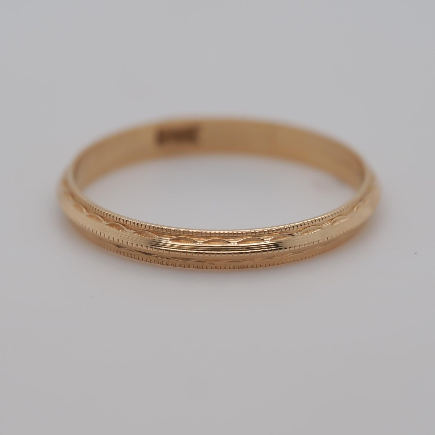 1920s 14K Yellow Gold Engraved Wedding Band Size 6 - VHK#803