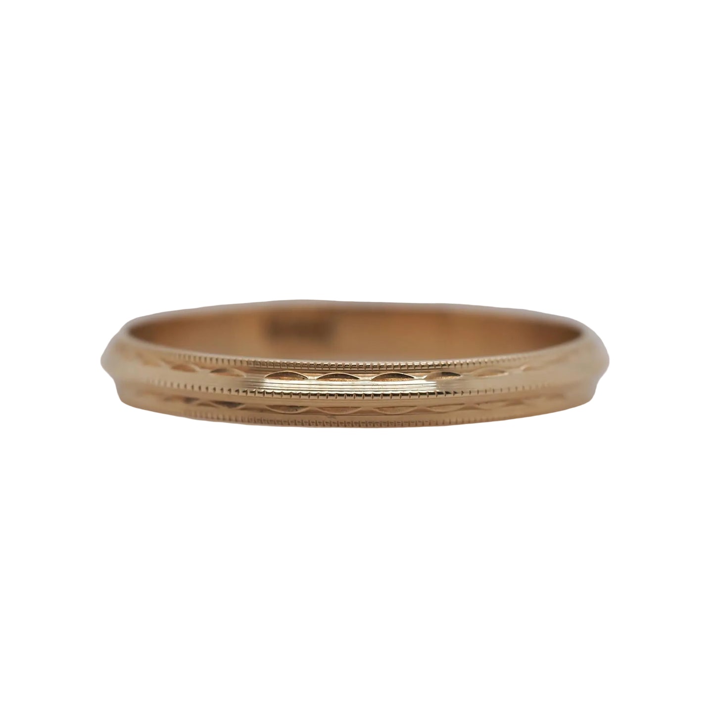 1920s 14K Yellow Gold Engraved Wedding Band Size 6 - VHK#803