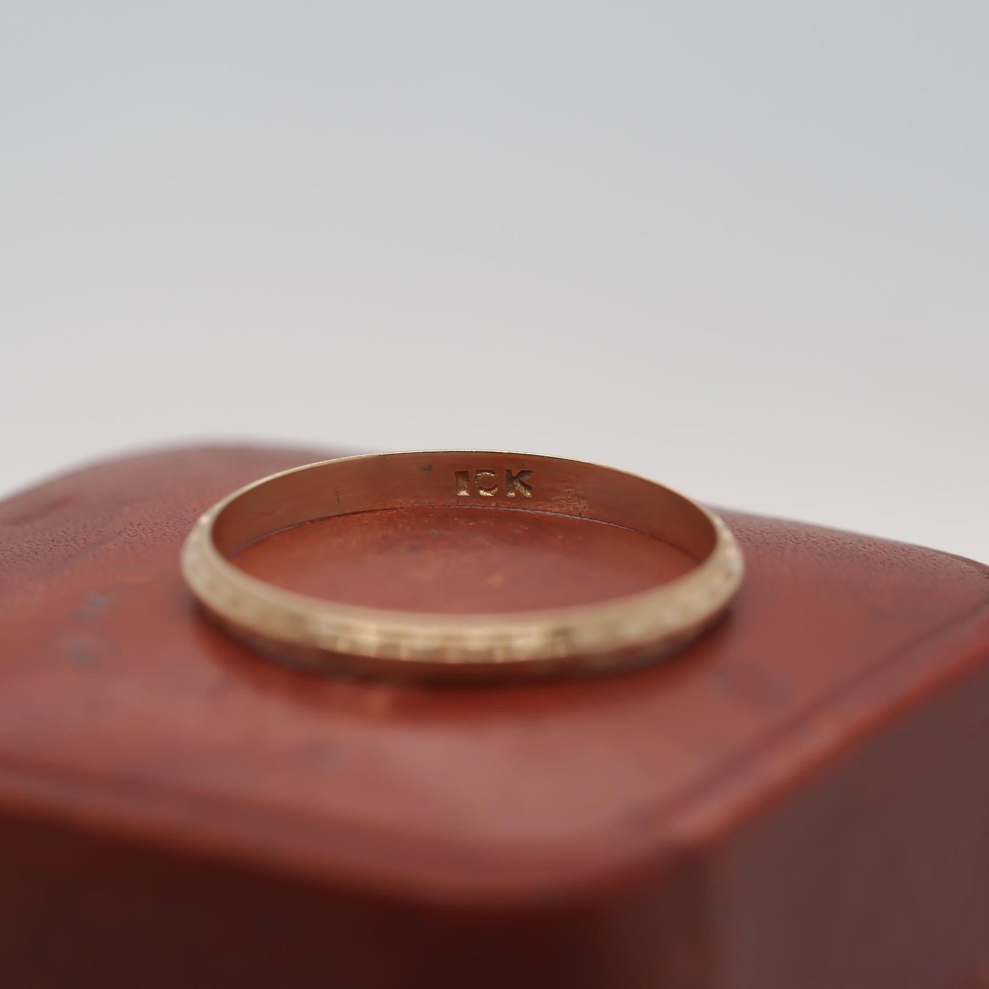 Circa 1920s Yellow Gold Wedding Band Engraved Size 6.5