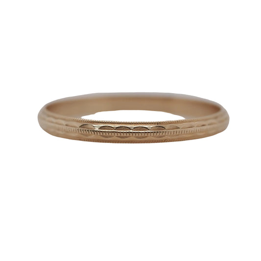 Circa 1920s Yellow Gold Wedding Band Engraved Size 6.5
