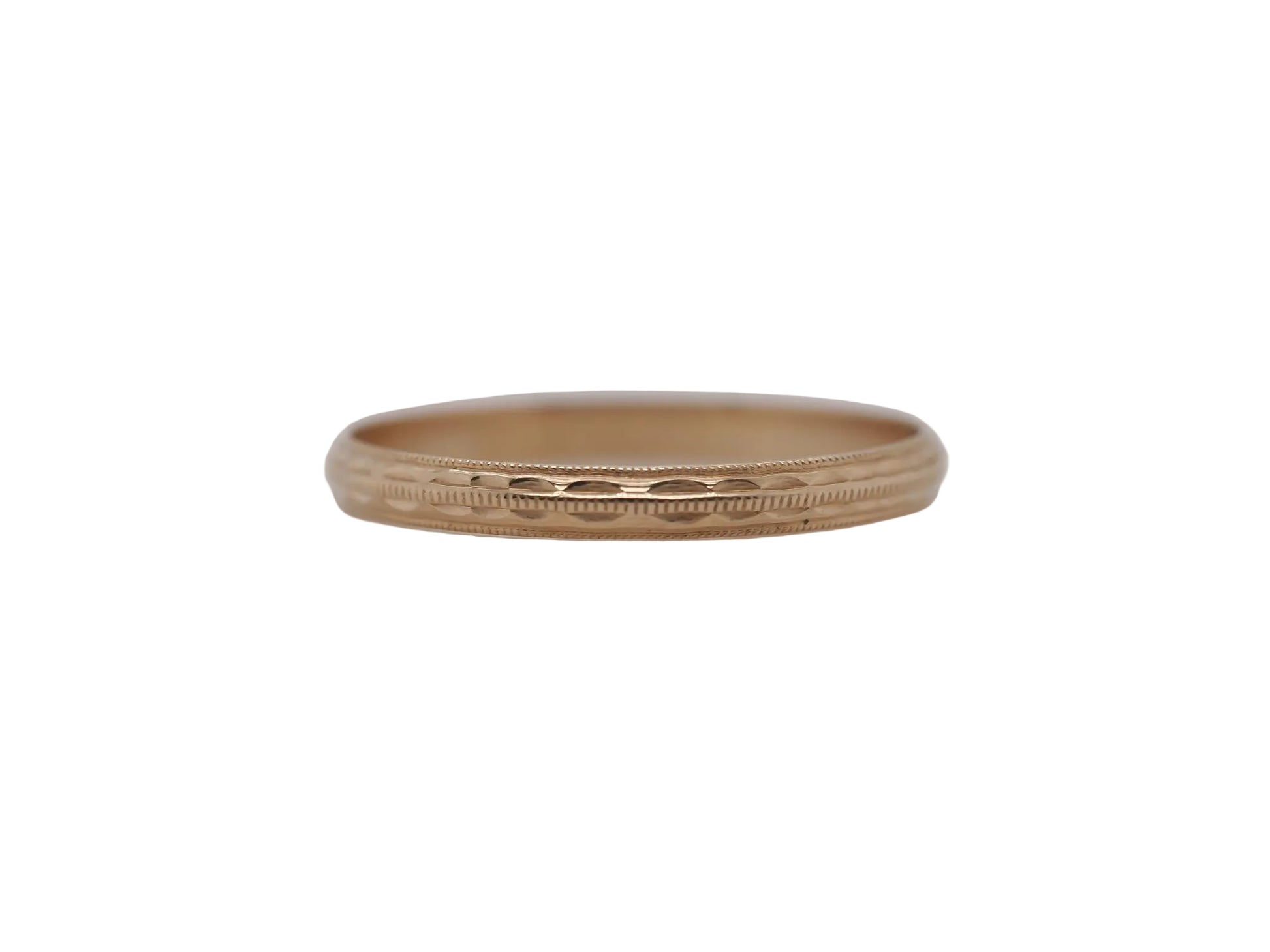 Circa 1930s 10K Yellow Gold Hand Engraved Wedding Band size 5.75 - VHK#854