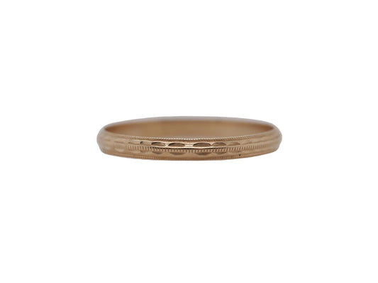 Circa 1930s 10K Yellow Gold Hand Engraved Wedding Band size 5.75 - VHK#854